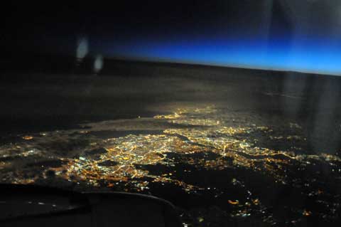Flug Istanbul bei Nacht