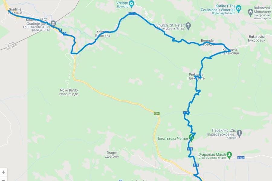 Umleitungsstrecke auf Route 813 - Kalenovtsi - Route 8001