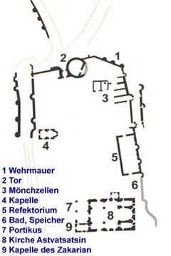 Lageplan Kloster Akhtala Map