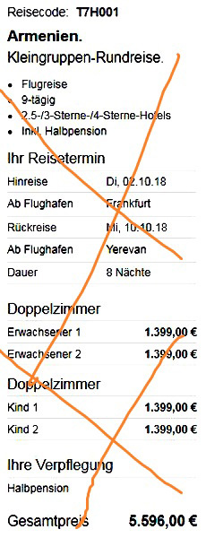 geführte Rundreise Armenien von Pauschalreiseveranstalter "Berge & Meer" 2018