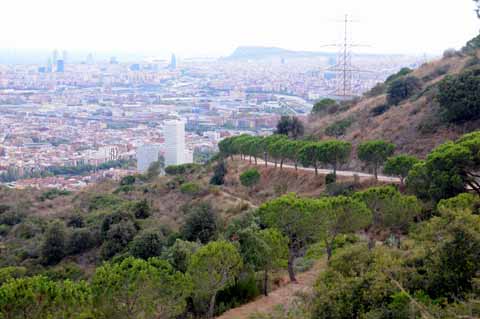 Barcelona vom Poblat ibèric del Puig Castellar aus