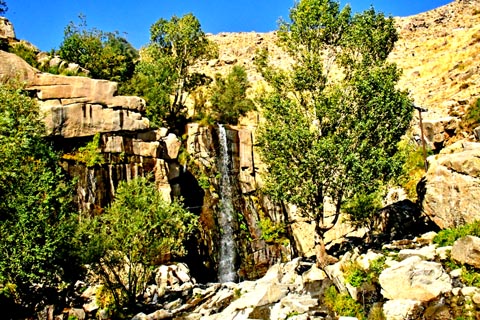 Wasserfall Ganjnameh Waterfall, Hamedan