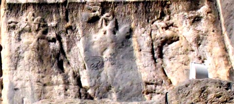 Angel - Godarz (Gotarzes) II relief, Bisotun نقش برجسته گودرز دوم