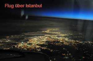 Israel Rückflug über Istanbul bei Nacht
