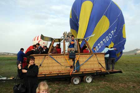 Ballonflug  Landung Kappadokien