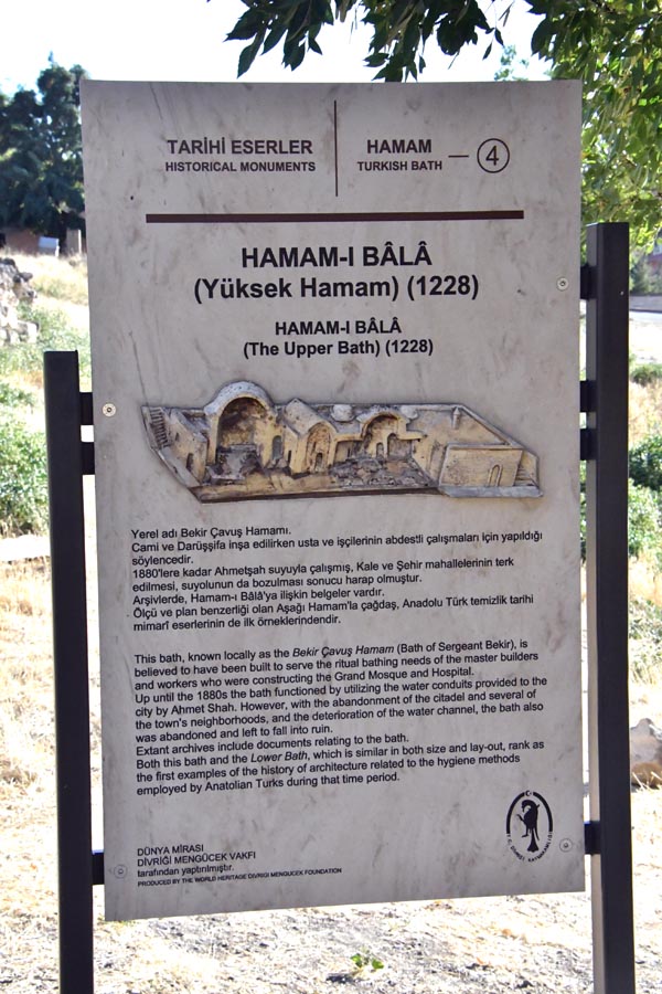 Hamam-i bâlâ / Bekir Çavuş hamamı (Yüsek Hamam), Divrigi